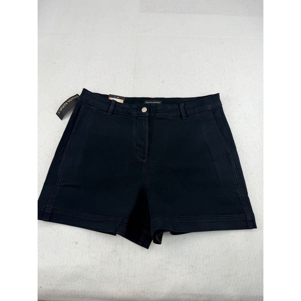Banana Republic Womens Black Chino Shorts Stretch Cotton Twill Size 12 NWT